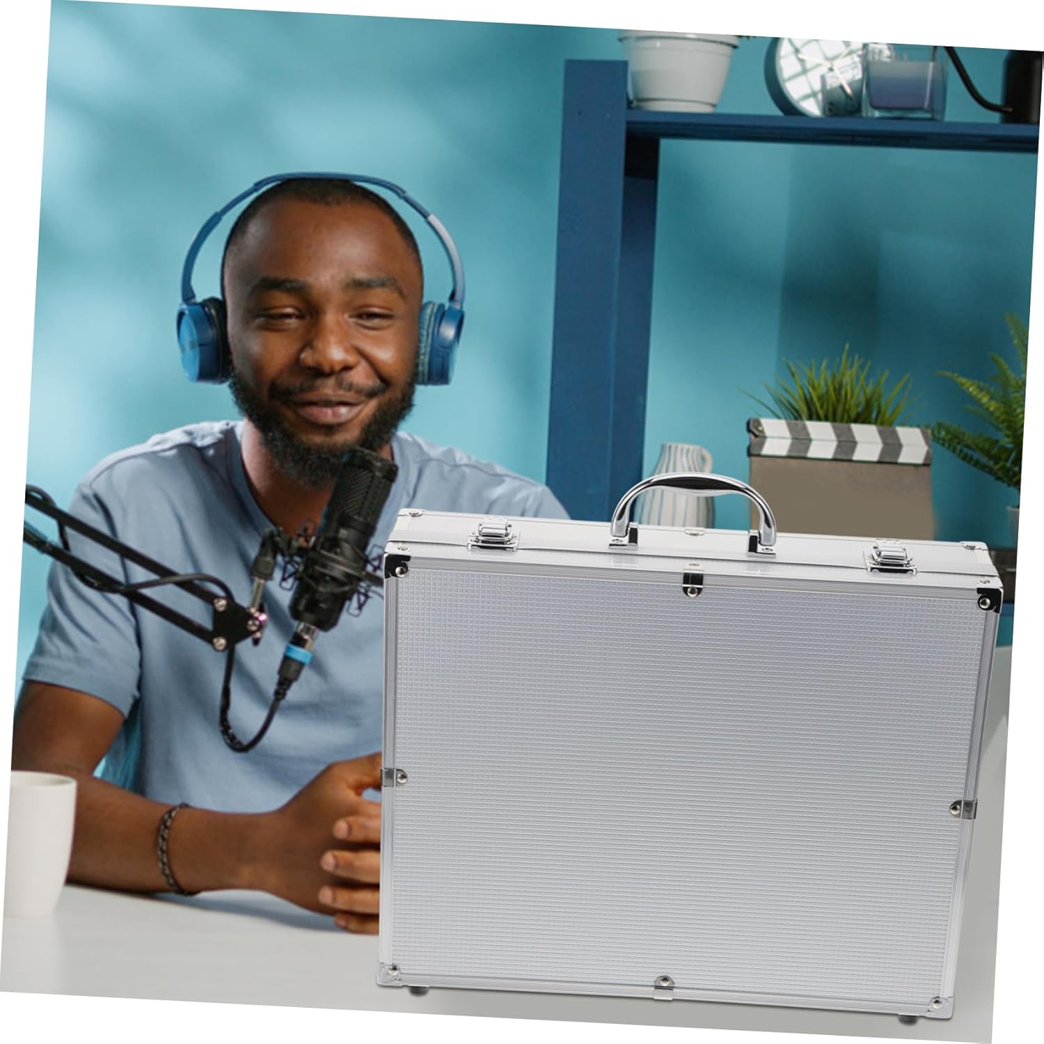 Mic Storage Case Handheld Hard Box Carry Pouch for Lav Mic Portable Organizer Accessory Compartment