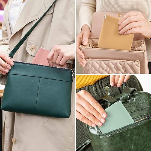 Miniatura 6 de BABORUI - Bolsa de maquillaje pequeña para bolso, bolsa de cosméticos de bolsillo, parte superior para apretar, mini bolsa de maquillaje portátil de