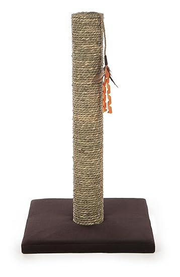SmartyKat, Simply Scratch Seagrass Cat Scratch Post with Toy, Interactive Cat Scratching Post, Vertical Scratcher (9134)