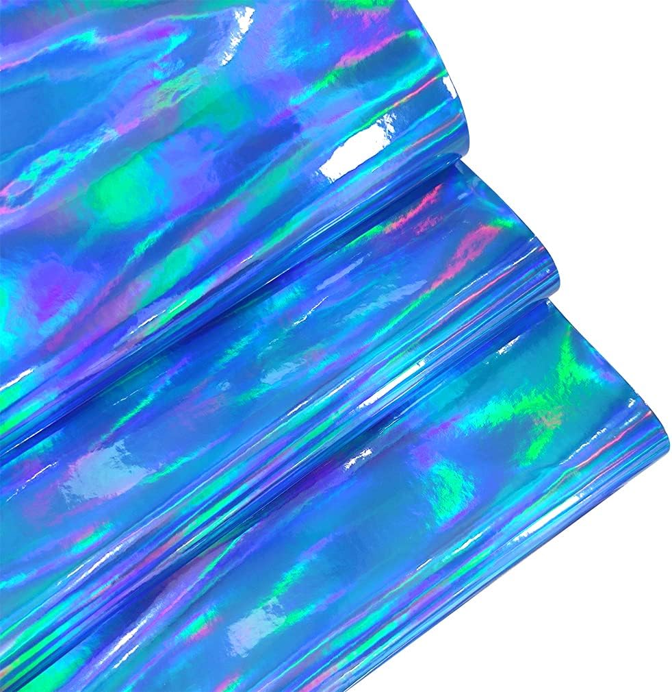12'' x 53'' Holographic Faux Leather Rolls Metallic Mirrored Vinyl