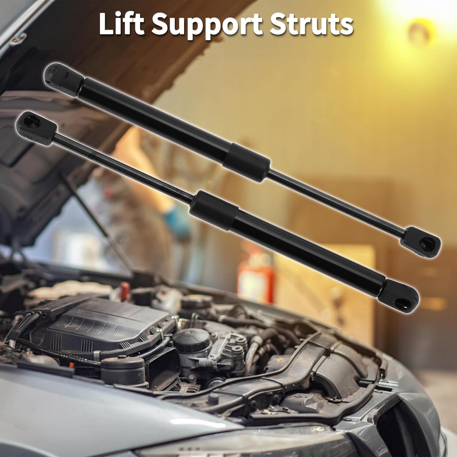 Lift Supports Struts for Toyota Corolla Cross 2022-2024 Front Hood Gas Spring Black with Mounting Bracket 2Set