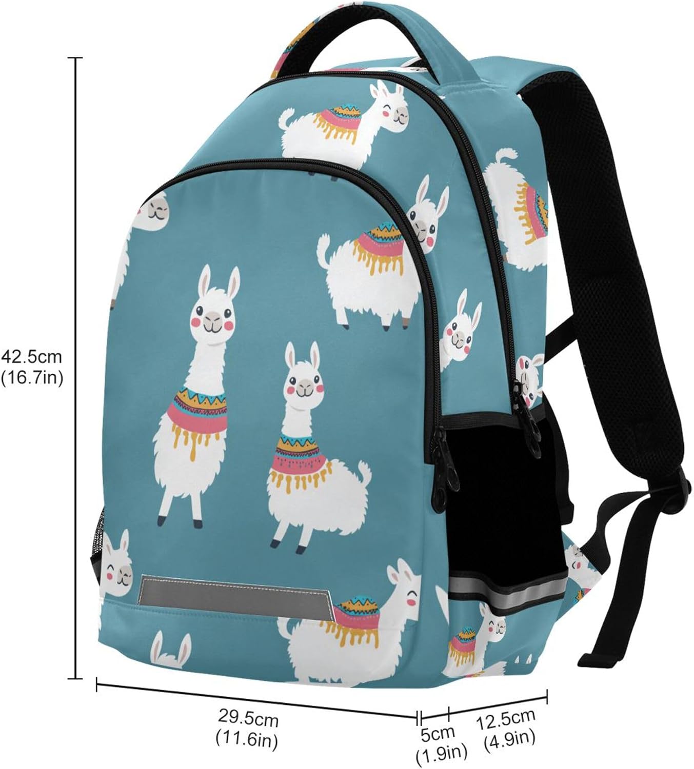 ALAZA Llama Cartoon Alpaca Backpack Purse for Women Men Personalized Laptop Notebook Tablet Bag Stylish Casual Daypack, 13 14 15.6 inch image 3