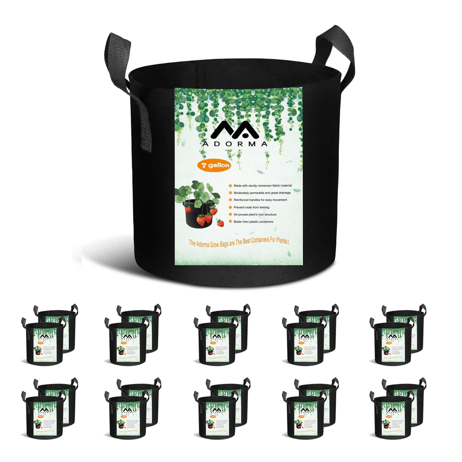 ADORMA 20-Pack 7 Gallon Grow Bags