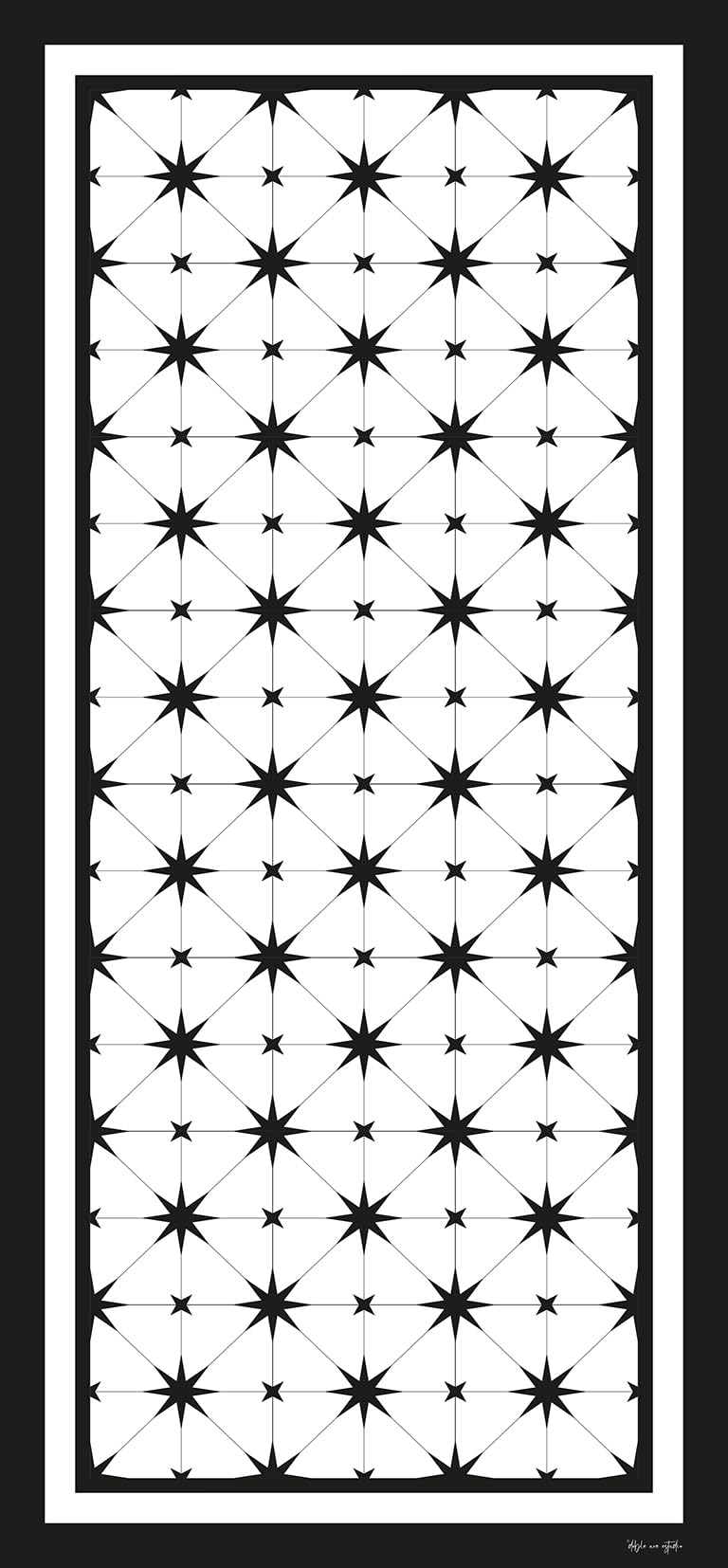 DobleUve Estudio Alfombra Vinílica Star | Negro | 80x200 | Alfombra Cocina Lavable Antideslizante | Alfombra Vinilo Salón | Alfombra Verano | Suelo de Vinilo