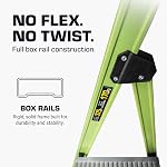 Little Giant Ladders, MightyLite 2.0, 5' Échelle avec Cue au sol, Fibre de verre, Type IAA, 375 lbs Poids nominal (15405/001), vert Hi-viz