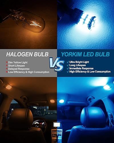 Miniatura 52 de Yorkim Bombilla LED 7440, luces rojas brillantes, bombillas LED T20, 7443 LED, 7441 LED, W21W LED, 7444 bombillas, para luz de marcha atrás/de Rojo