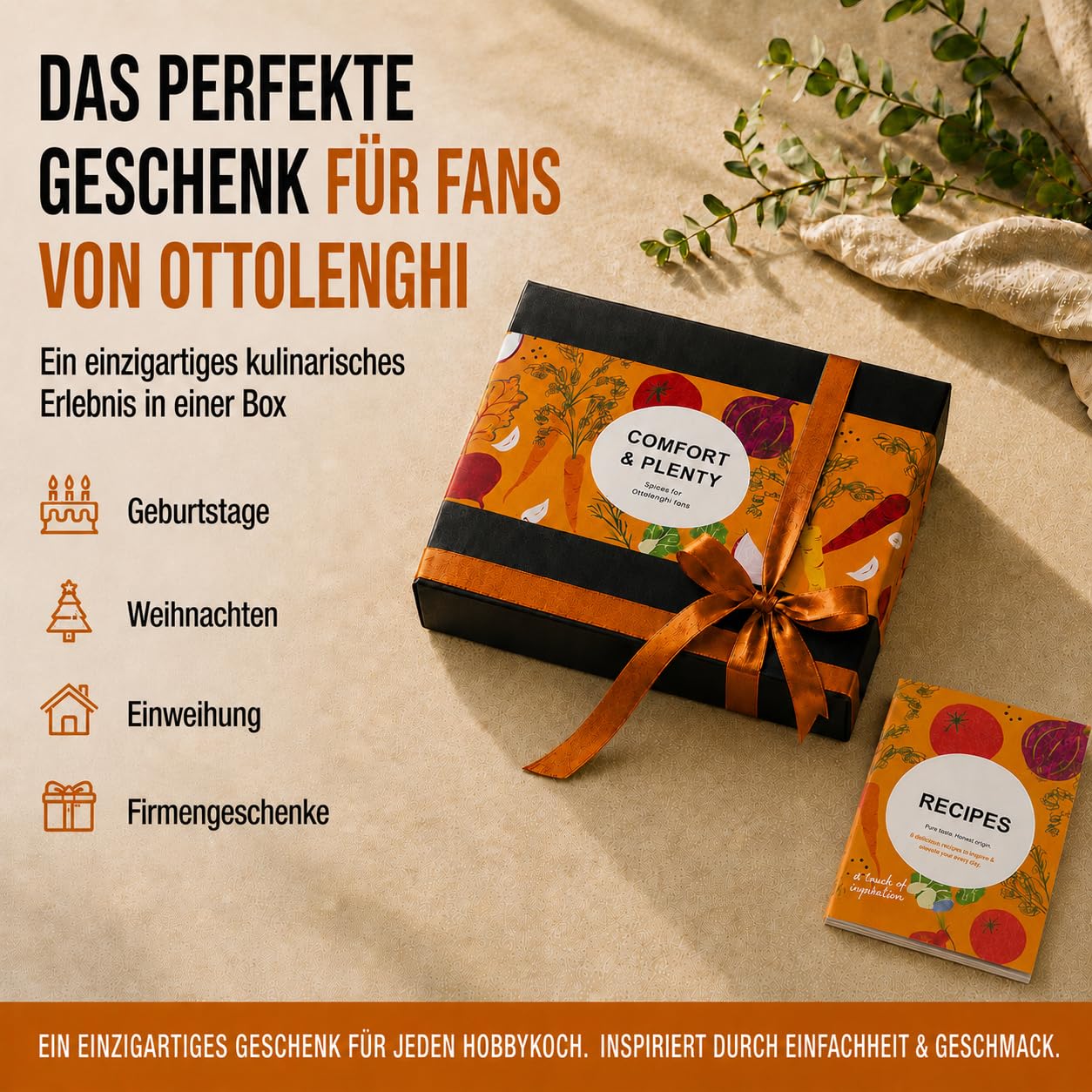 TeaSaltAndSpices Ottolenghi Inspired Spice Gift Box - Comfort & Plenty Collection - 12 Spices with 6 Recipes