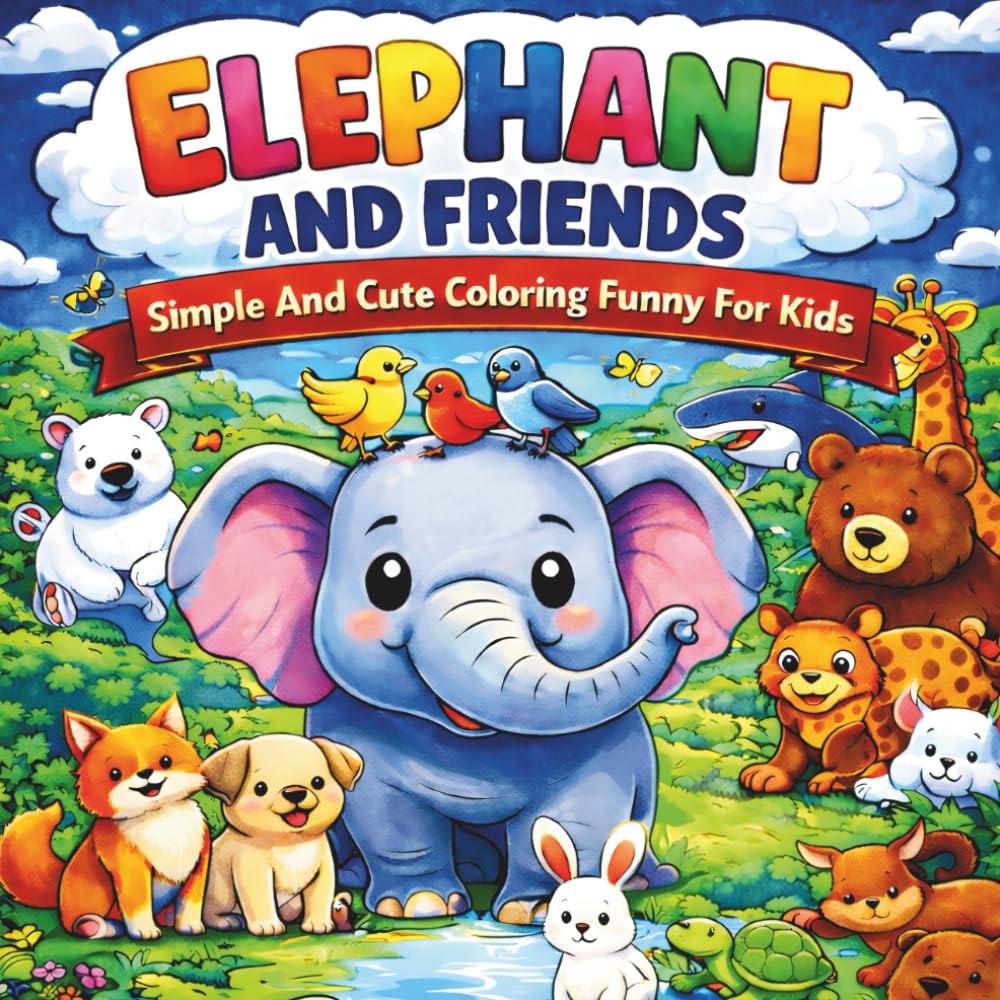 Daily Life Elephant & Friends: Simple And Cute Coloring Funny For Kids