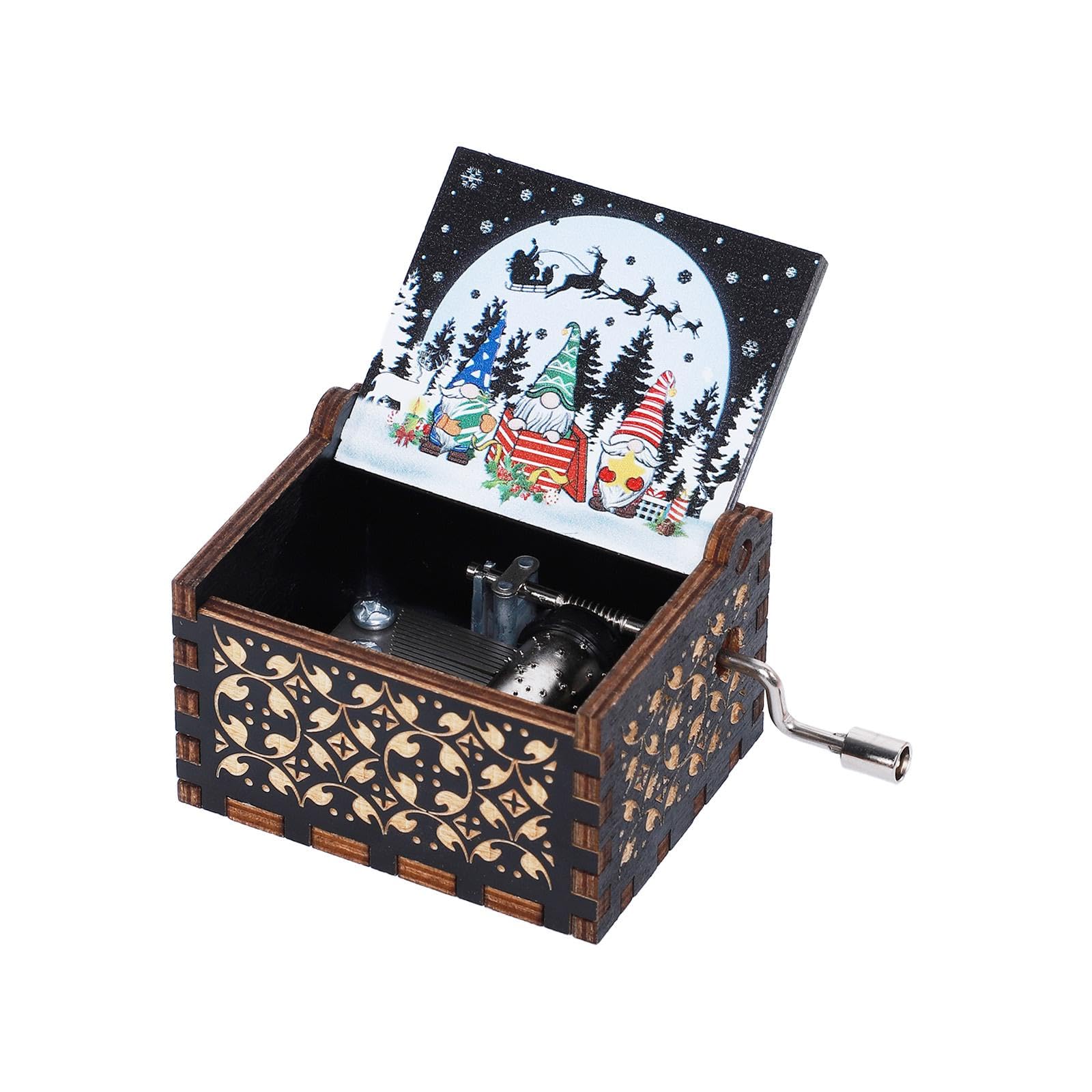 Christmas Music Box Classic Engraved Wood Music Box Gift for Son Mothers Day-image-39