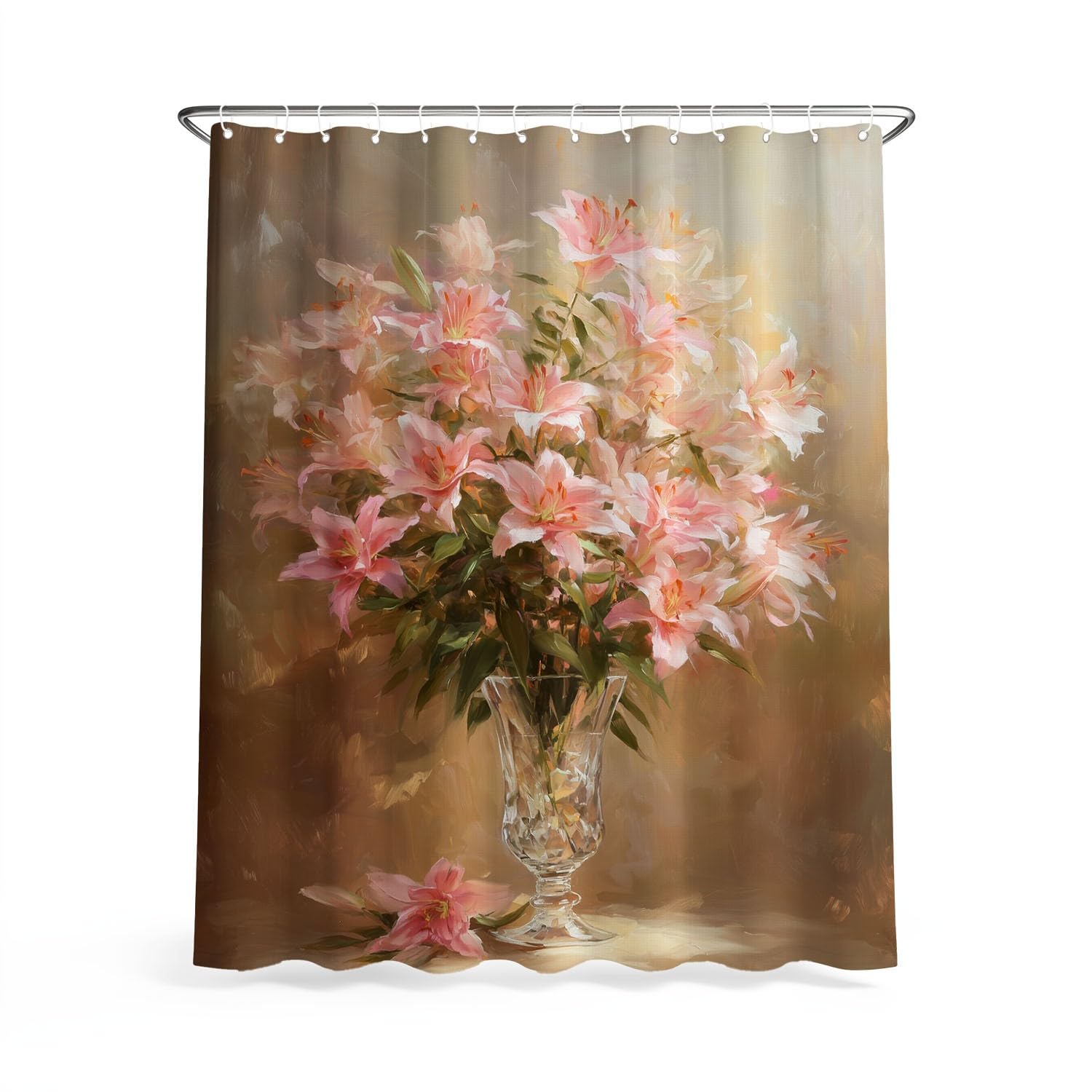 Generisch Zasłona prysznicowa 240 x 200 cm, zestaw 1 szt., mikrofibra, wodoszczelna i odporna na pleśń, nadaje się do prania, do łazienki i wanny, z oczkami i haczykami, jasnoróżowa, ciepłe
