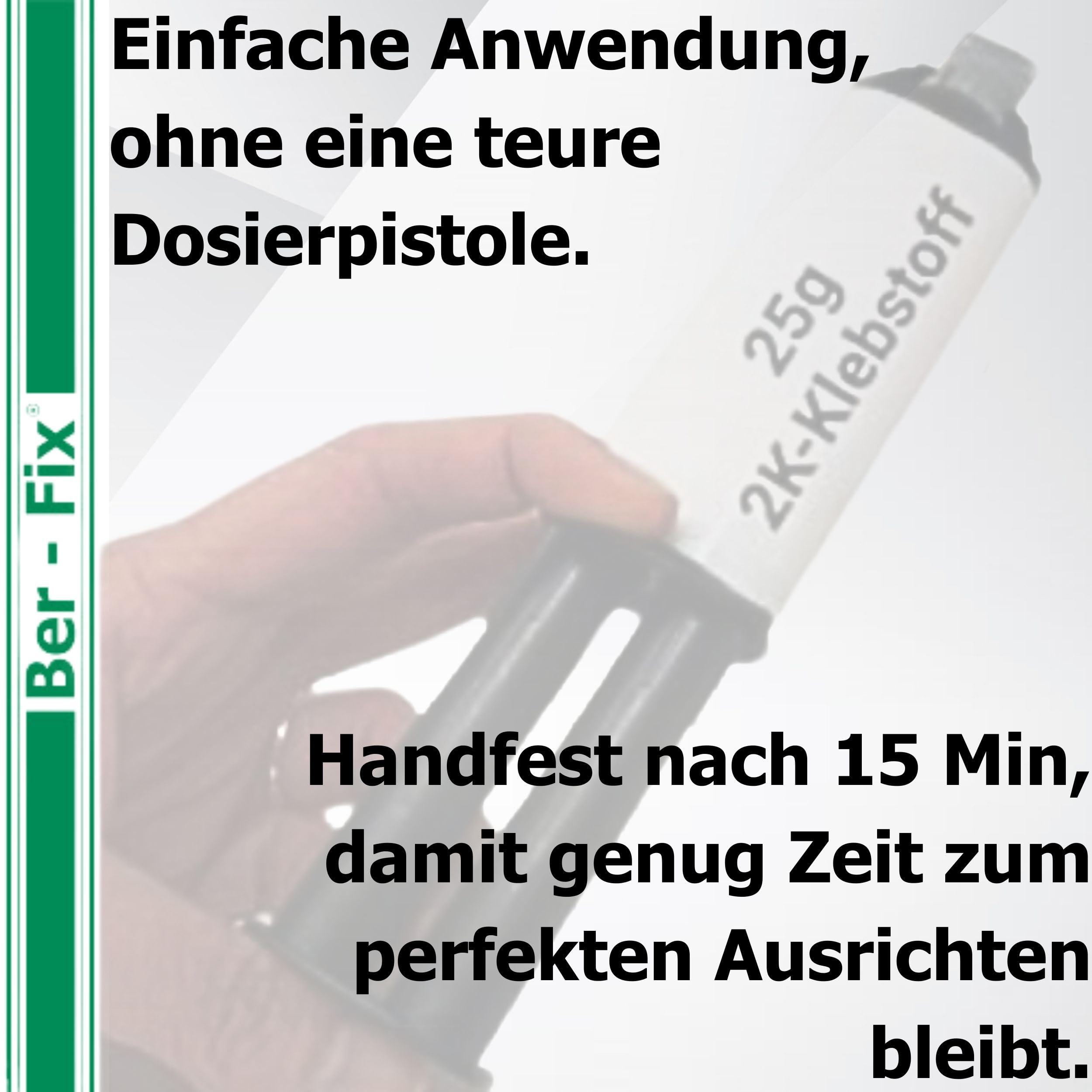 Ber-Fix Flüssigmetall Epoxidkleber 5x25g + 5 Mischdüsen metallgefüllt