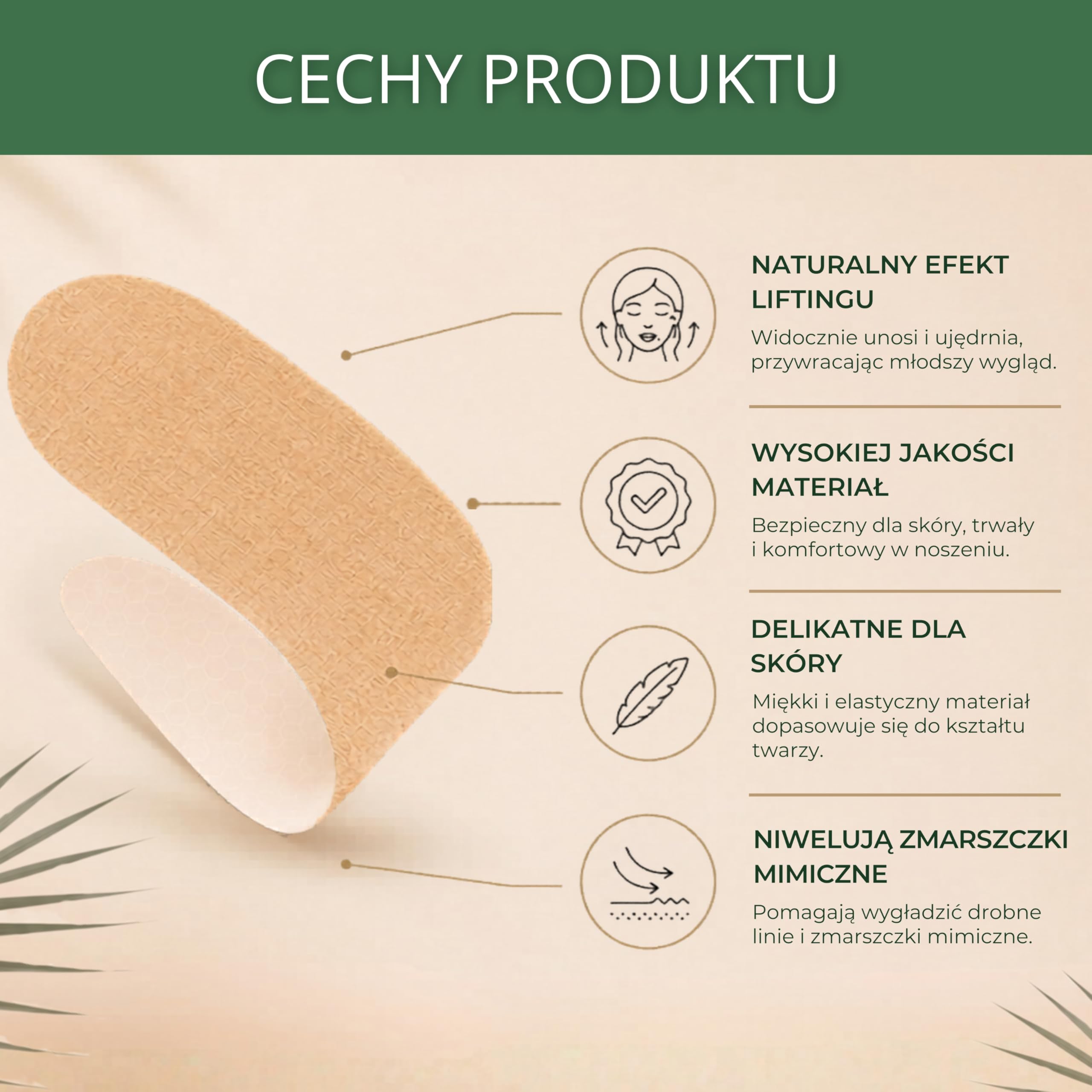 YEYE Made in Nature GlowLift Face Tape - Liftingujące Taśmy do Twarzy 100 sztuk, Gotowe plastry do Face Tapingu, Taśmy Kosmetyczne na Zmarszczki, Owal Twarzy, Czoło, Policzki i Linię Żuchwy