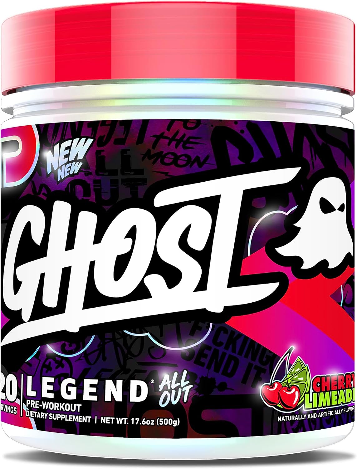 Legend All Out Pre-Workout Powder, Cherry Limeade, 20 Servings | Pre-Workout Supplement for Men, Women - Energy & Pumps - 400MG Caffeine, Citrulline, Beta Alanine, Betaine, NO3-T, Sugar-Free