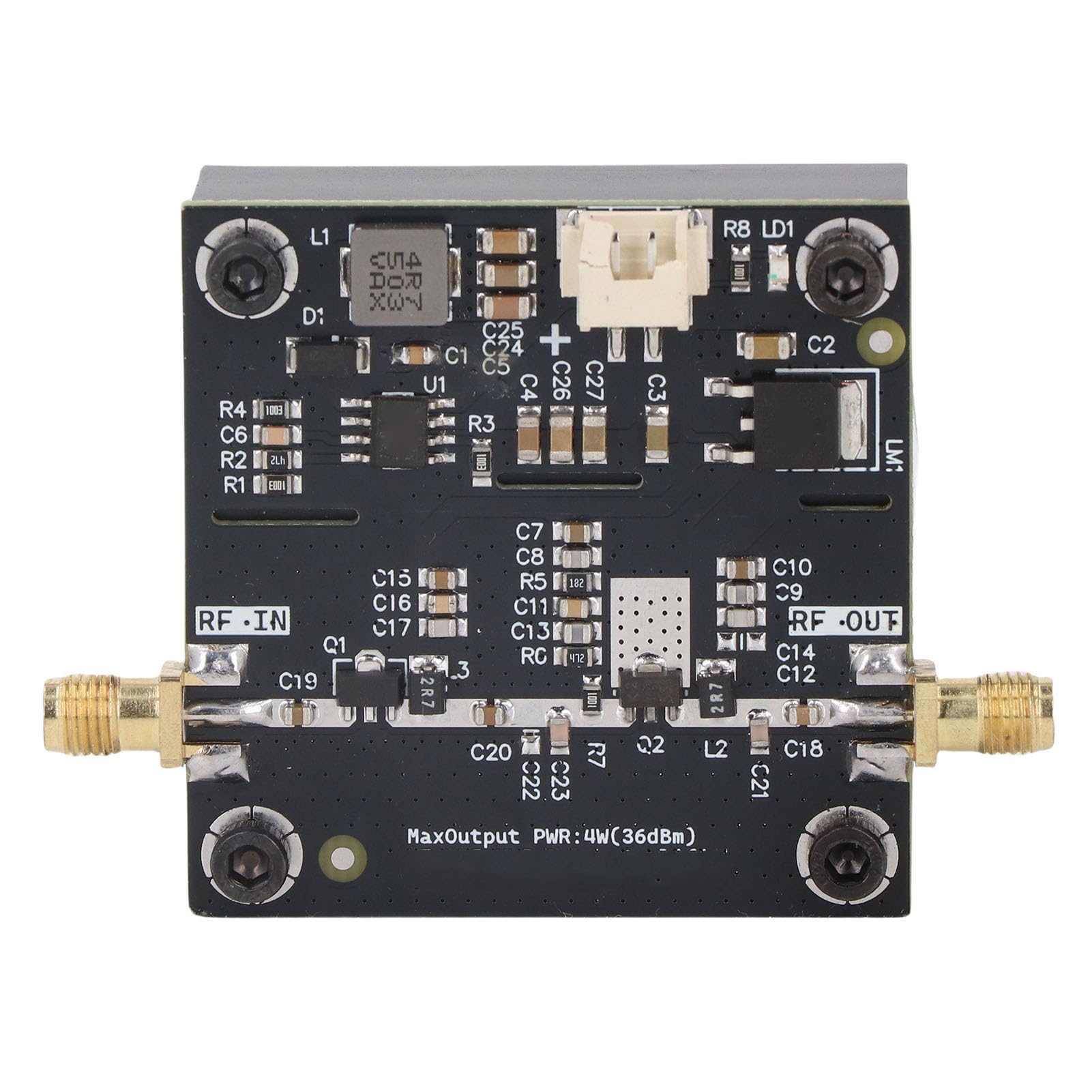 Tonysa Modulo Amplificatore di Potenza RF VHF UHF 0.5-800MHz Scheda Amplificatore di Potenza a Radiofrequenza 35-37dBm Guadagno 40dB per Trasmettitore FM HF