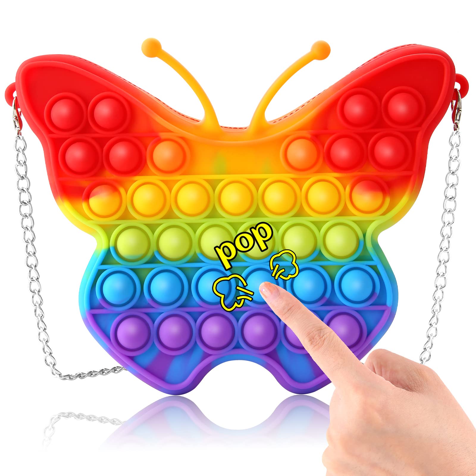 SCIONE Rainbow Pop Shoulder Bag for Girls, Christmas Valentine Day Gifts Sensory Stress Release Fidget Toy Back to School Supplies, Kids Birthday Classroom Exchange Gifts Easter Basket Stuffer (B0C7ZYHSPW) Amazon Price History, Amazon Price Tracker
