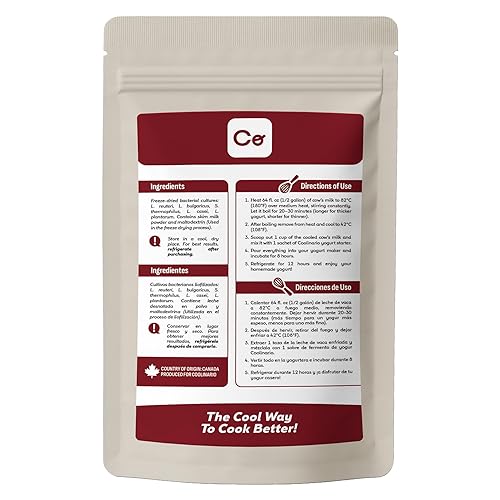 Miniatura 2 de Coolinario L Reuteri - Iniciador de yogur (paquete de 10, bolsitas de 0.05 onzas), cultivo de yogur con probióticos Lactobacillus Reuteri  Cremoso y
