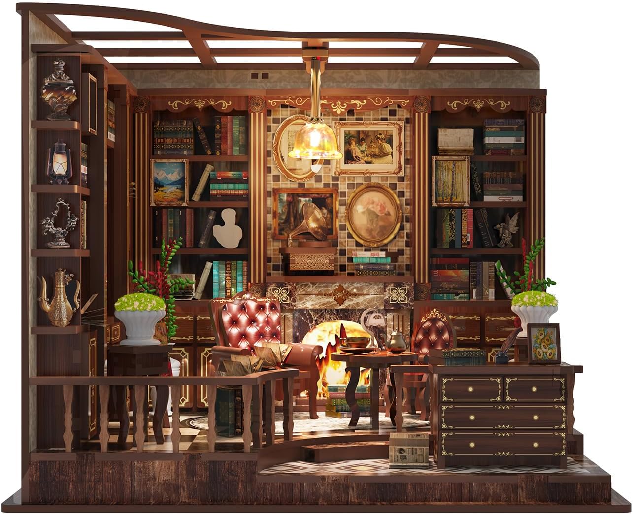 Book Nook Kit for Adults, 3D Wooden Miniature DIY House Craft Kit Book Nook Decor Bookshelf Insert Diorama Birthday Gift