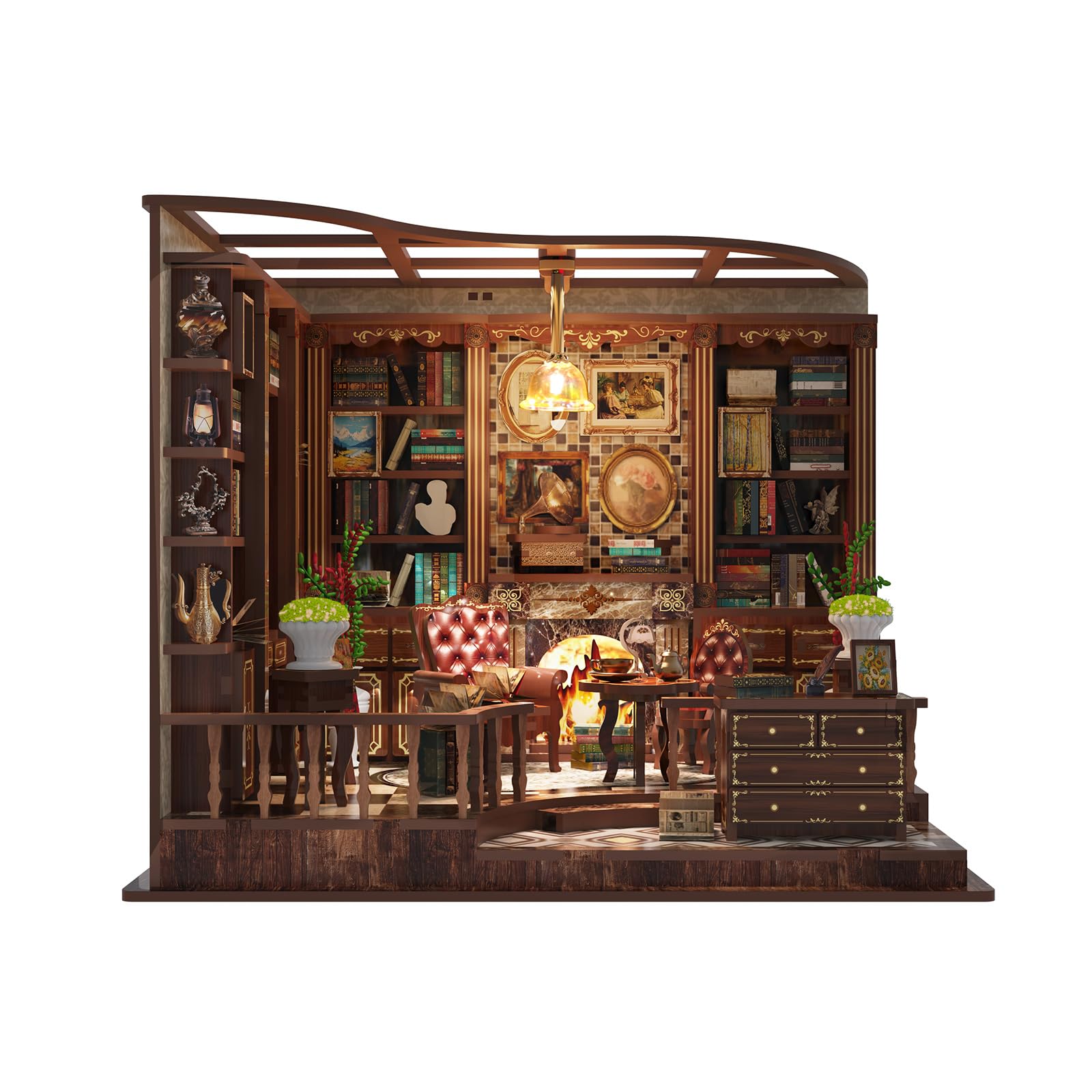 Kit di angoli per libri per adulti, in legno 3D, in miniatura, fai da te, per casa, decorazione per libri, libreria, diorama, regalo di compleanno