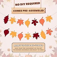 Vista 3 de KatchOn, Guirnalda de hojas de fieltro para decoraciones de Acción de Gracias, 10 pies, sin bricolaje, decoración de otoño, guirnalda de otoño