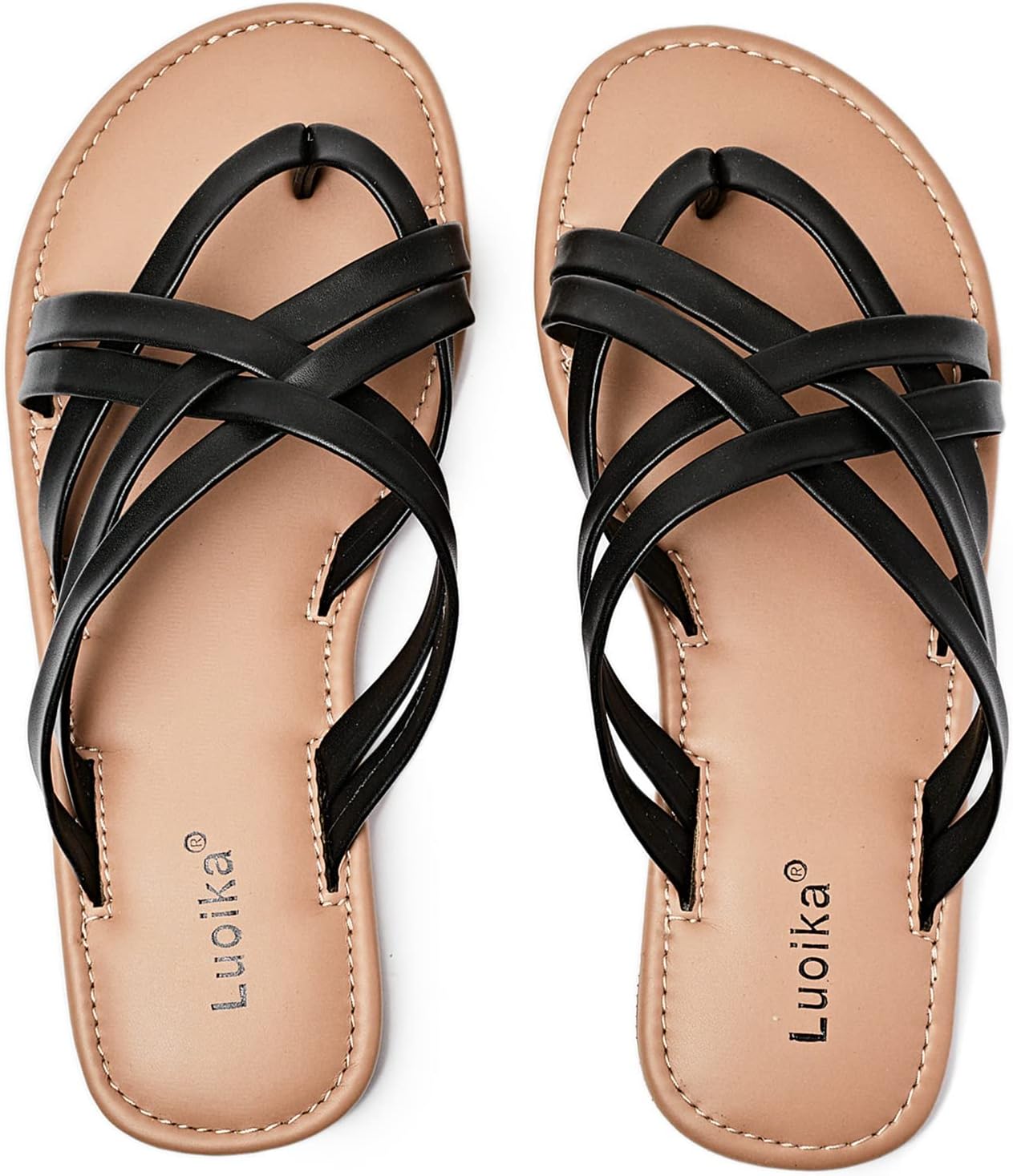 Luoika Womens Wide Width Flat Sandals, Flip Flop Togo Ubuy