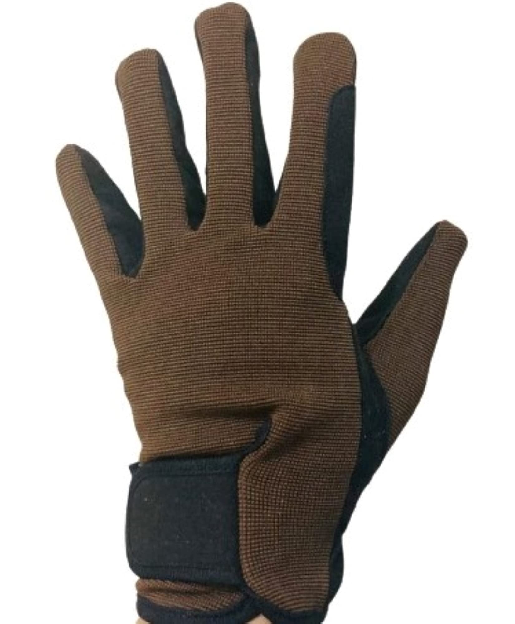 Youth Equestrian Gloves for Girls & Boys Children Gloves All Weather Outdoor Sports Gloves Horse Riding (Brown, 10-12 Years)