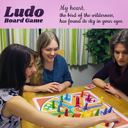 Miniatura 6 de Juego de mesa Ludo de 20 pulgadas, juego de mesa Ludo para 6 jugadores para adultos, juego de Ludo para reuniones familiares, juegos de mesa de