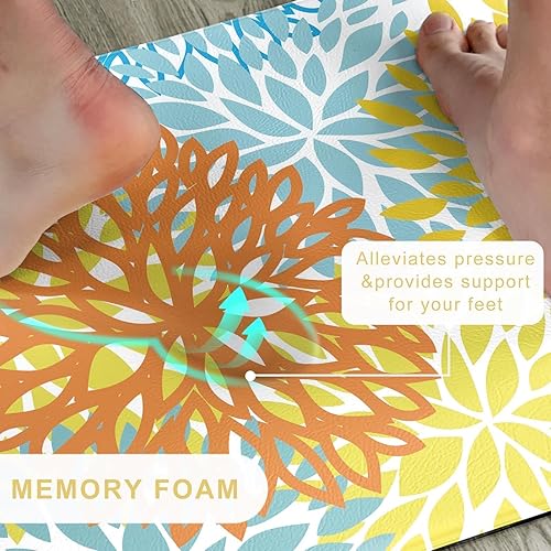 Miniatura 5 de Juego de 2 tapetes de cocina acolchados antifatiga, impermeables, antideslizantes, tapete de espuma viscoelástica, tapete cómodo para fregadero