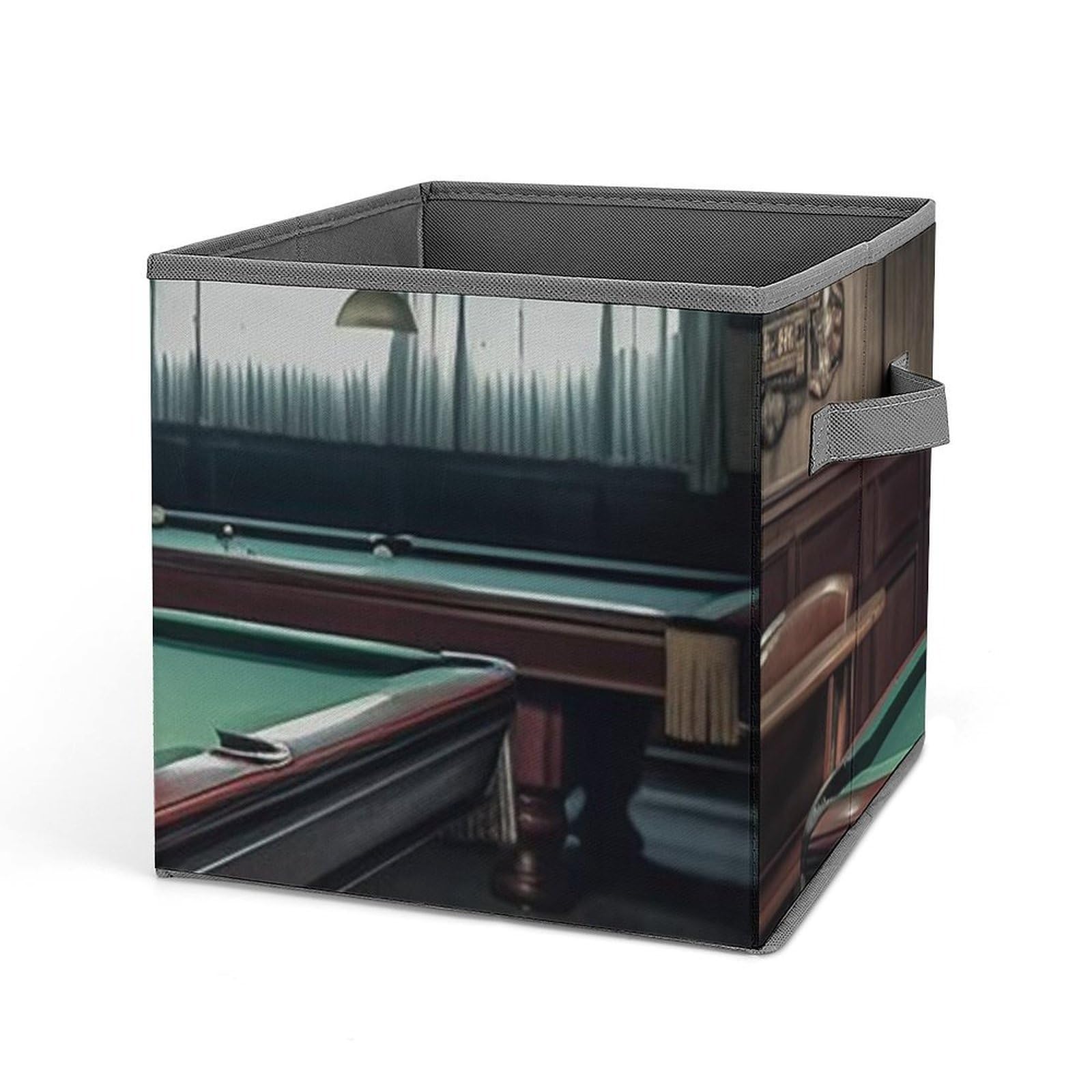 BTCOWZRV Billiard Cube Storage Bins - 11 Inch Heavy Duty Fabric Closet Bins for Shelves, Cube Organizer - Collapsible Storage Boxes with Handle Decorative Clothing Storage Baskets