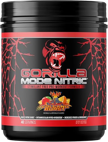 Miniatura 20 de Gorilla Mind - Gorilla Mode Nitric mejorado sin estimulantes antes del entrenamiento - Mejor sabor y más eficaz sin estimulantes antes del