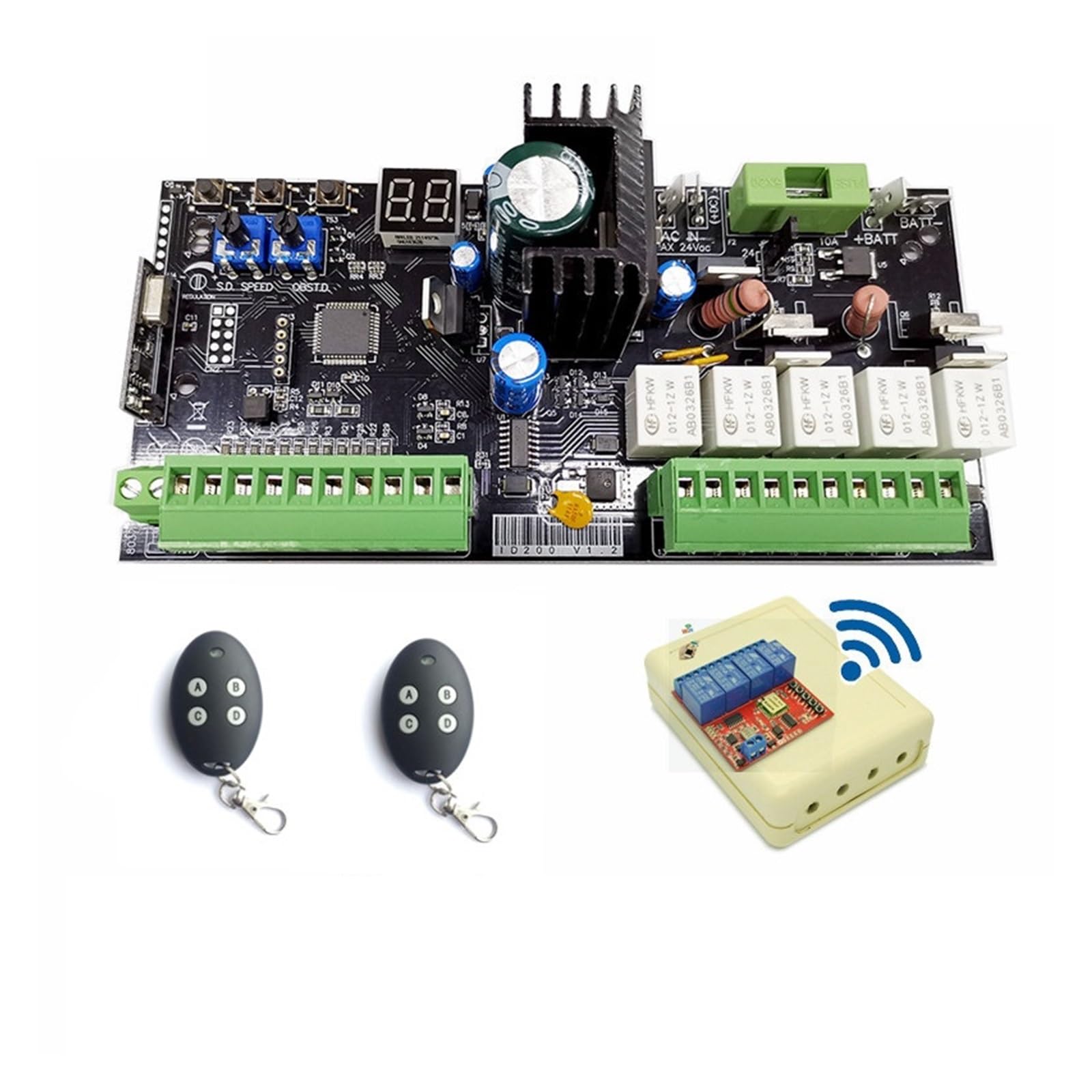 Apriporta Automatico, Scheda elettronica del circuito di controllo stampato dell'unità motore dell'apricancello a battente 12V 24V DC for singolo o doppio(Kit 3)