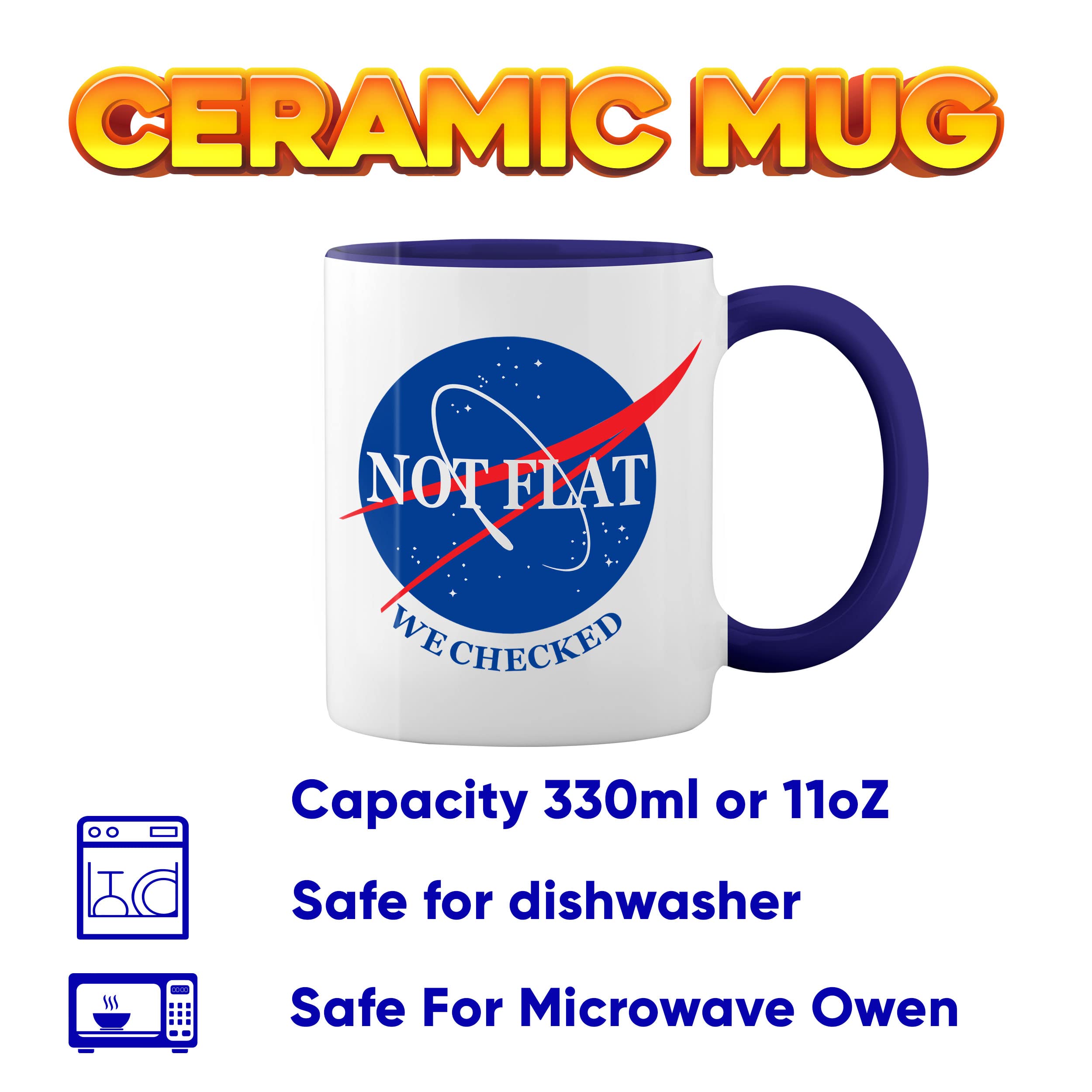 Tazza Da Caffè NASA Logo Bianco E Blu, Ceramica 0,33L, Regalo Originale