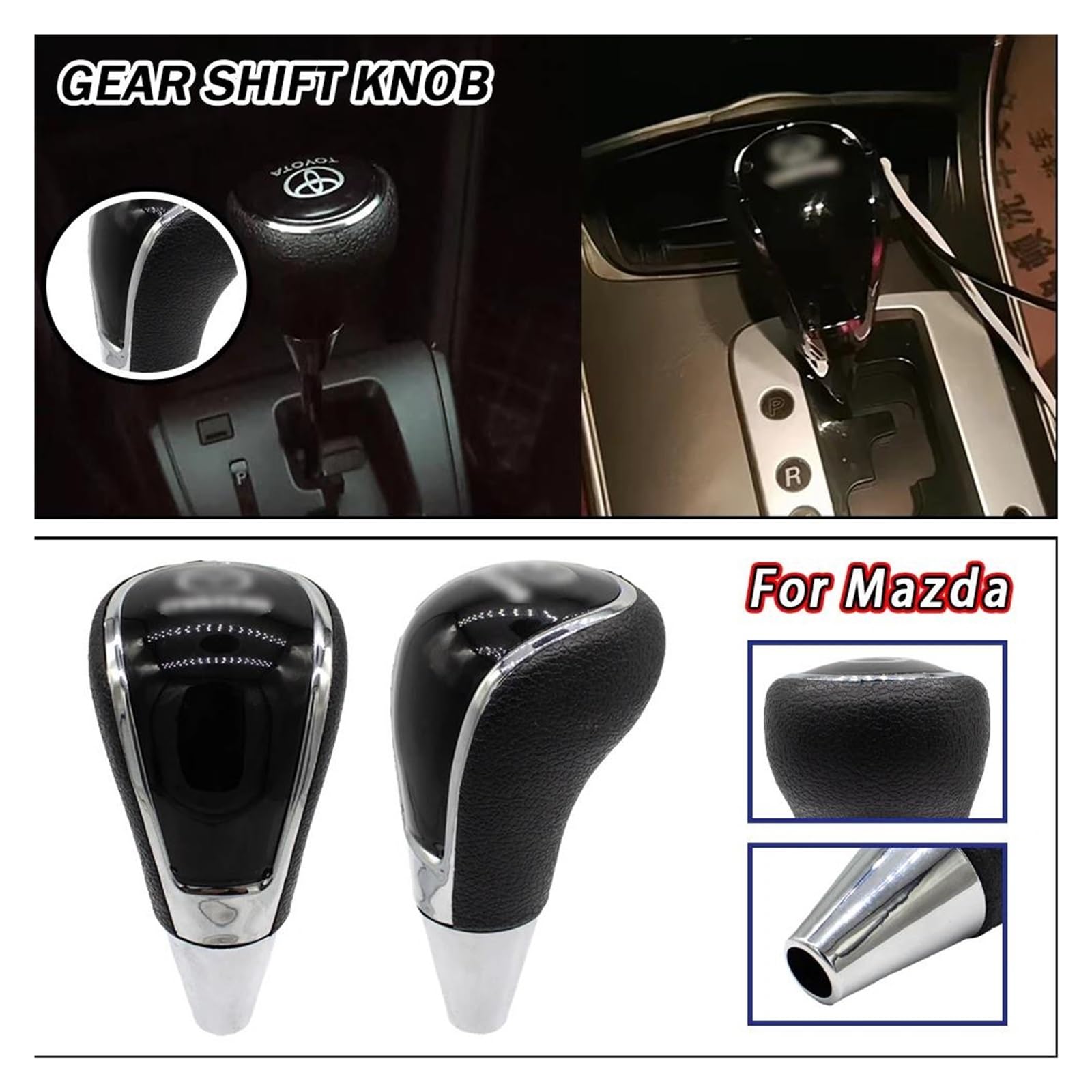 Kvkqmlfeaw One Color Gear Knob 1Pcs For Mazda6 For Mazdaз For Mazda8 For Mazda5 Automatic Shift Knobs Non Slip Gear Stick Knob
