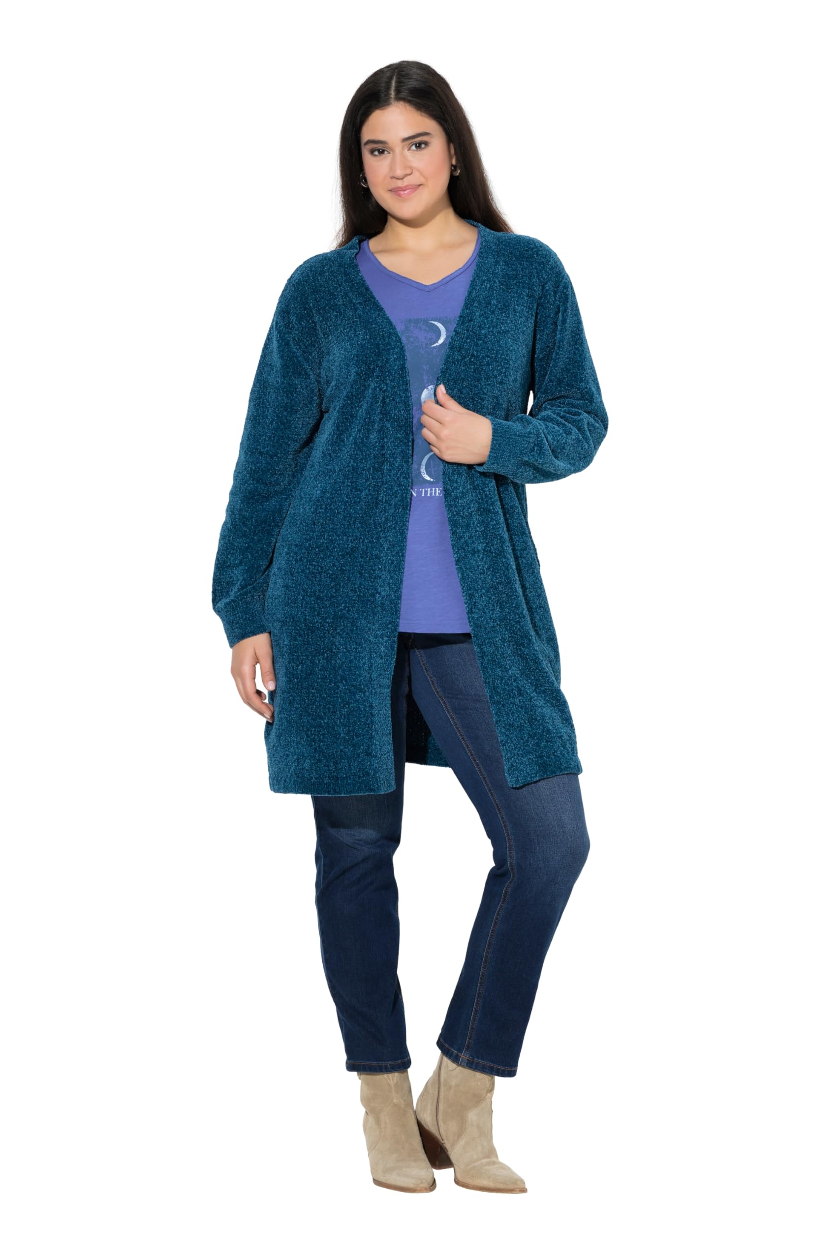 Ulla Popken Womenswear Cardigan Petrol 50+