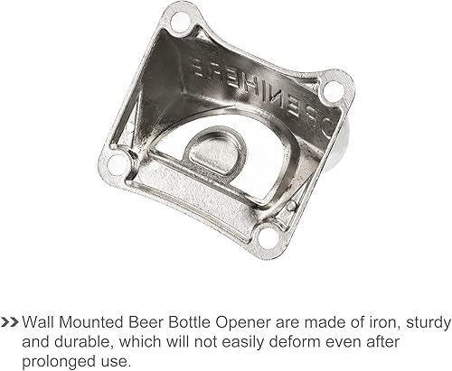 Miniatura 4 de uxcell Abrebotellas montado en la pared, de hierro fundido de 2.5 x 2.2 pulgadas, abridor de botellas de cerveza, herramientas para cafeterías,