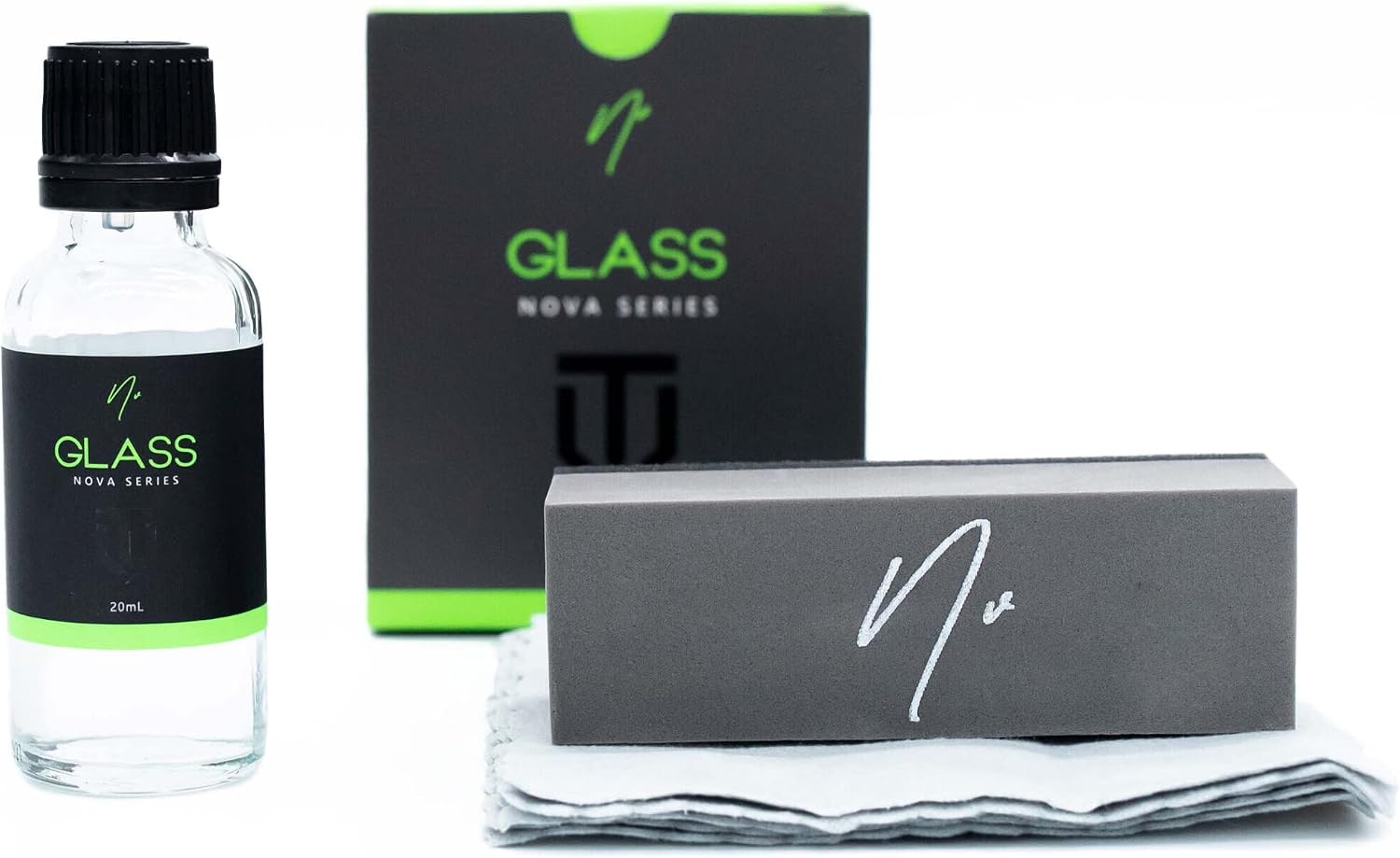 NV Nova Glass | Ceramic Coating for Automotive Windshields, Windows & Mirrors | Hydrophobic Protection That Repels Water, Dirt & Road Film | Durable, Easy Application | 20 Milliliters