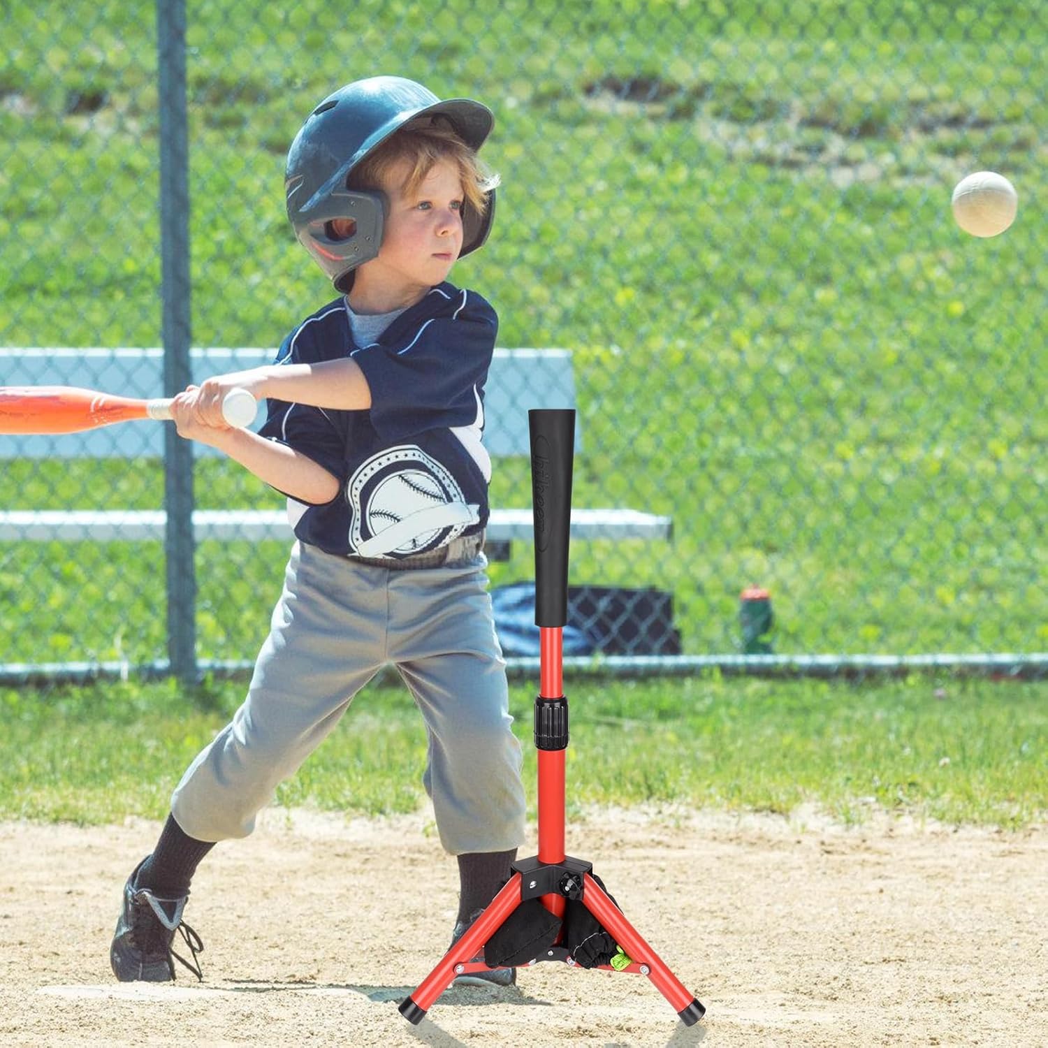 Hikeen Höhenverstellbares Baseball Schlag T-Stück: Baseball Tee mit Stabilem Stativ für Schlagübungen, Baseball-trainingsausrüstung mit Tragetasche für Training mit Baseball und Softball