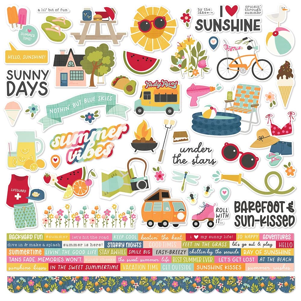 Summer Lovin' Cardstock Stickers : des autocollants épais qui ne gondolent pas vos pages