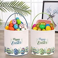 Vista 6 de LessMo - Canasta de conejito de Pascua, bolsa de regalo de lona y algodón, verde, bonita, personalizable, para búsqueda de huevos y regalos