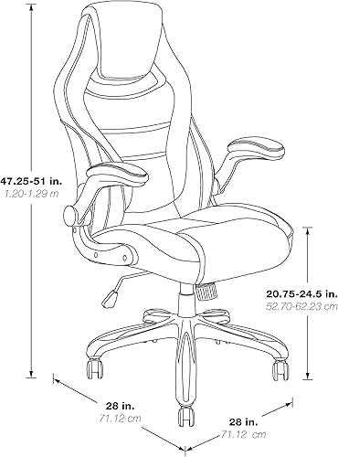 Miniatura 9 de OSP Home Furnishings Xeno Silla ergonómica ajustable de piel sintética para juegos con reposacabezas integrado y material de refrigeración de flujo