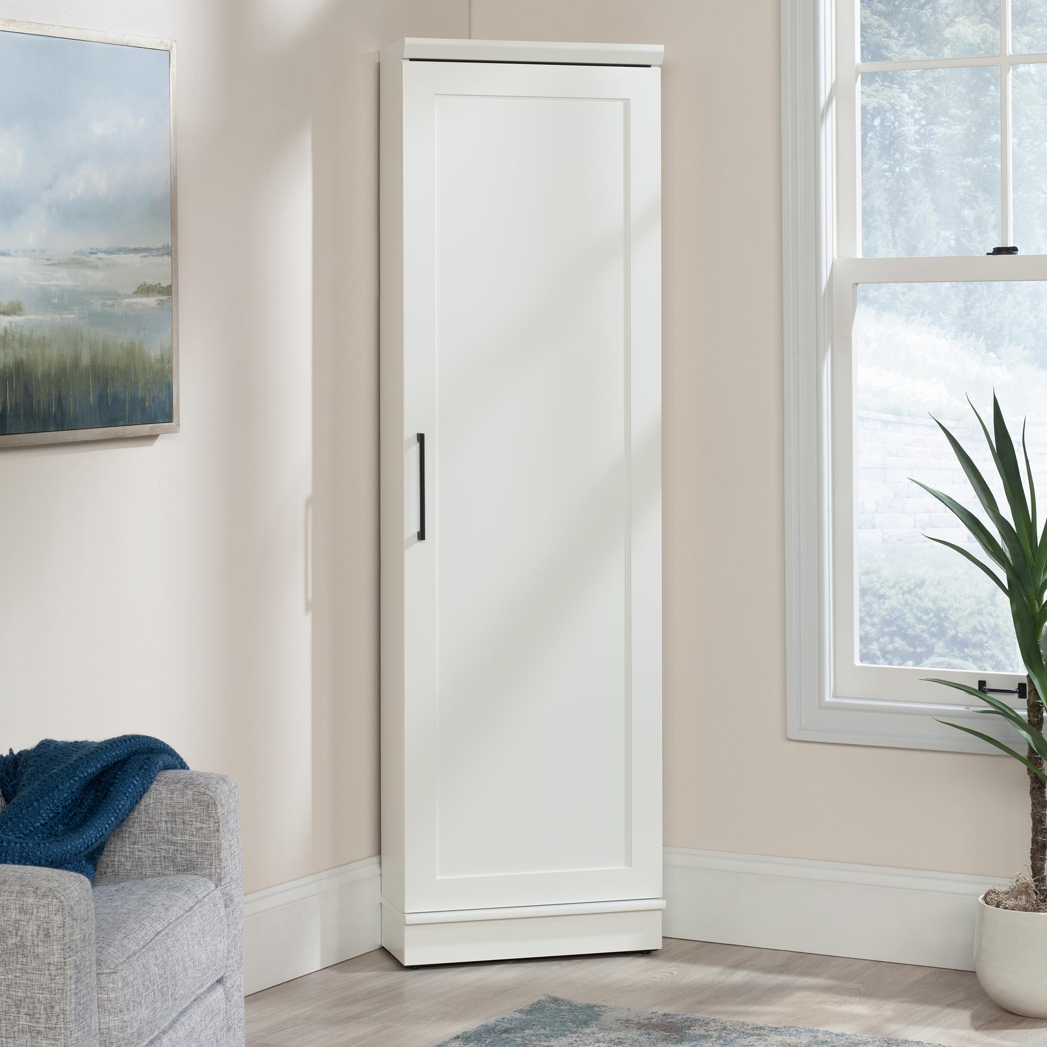 Sauder Homeplus Corner Cabinet, Soft White Finish