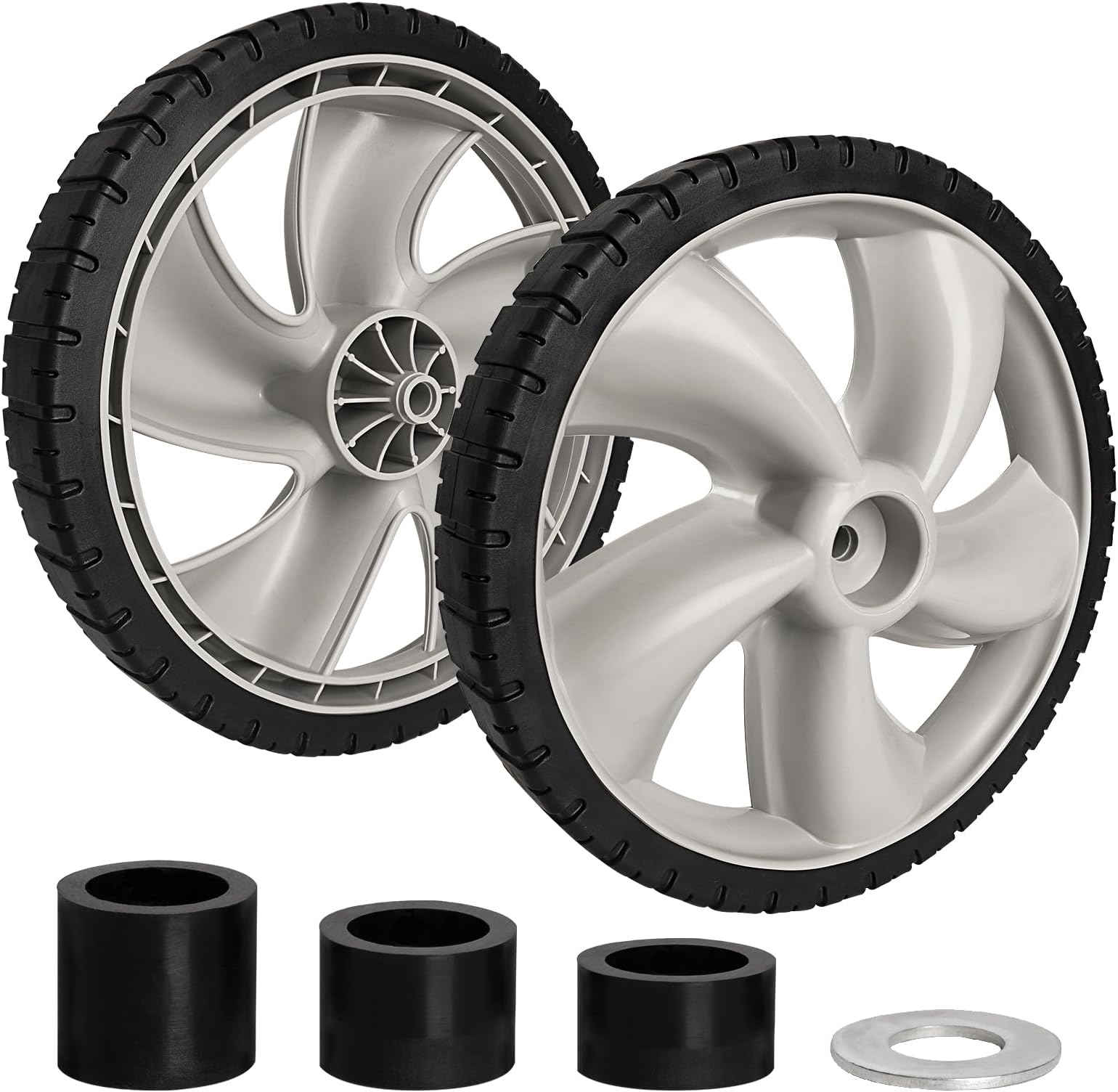 Replacement 490-324-0002 Rear Wheels for Craftsman Lawn Mower - 12-Inch Mower Wheels Tires Compatible with Poulan, Brute, Hon da, Hu sqvarna, Yard Machines Walk Behind Mowers, 2 Pack