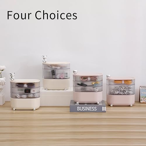 Miniatura 7 de FABROK Organizador de cables giratorio con 10 bridas para cables, organizador de cables de plástico con 4 capas, funda de accesorios electrónicos