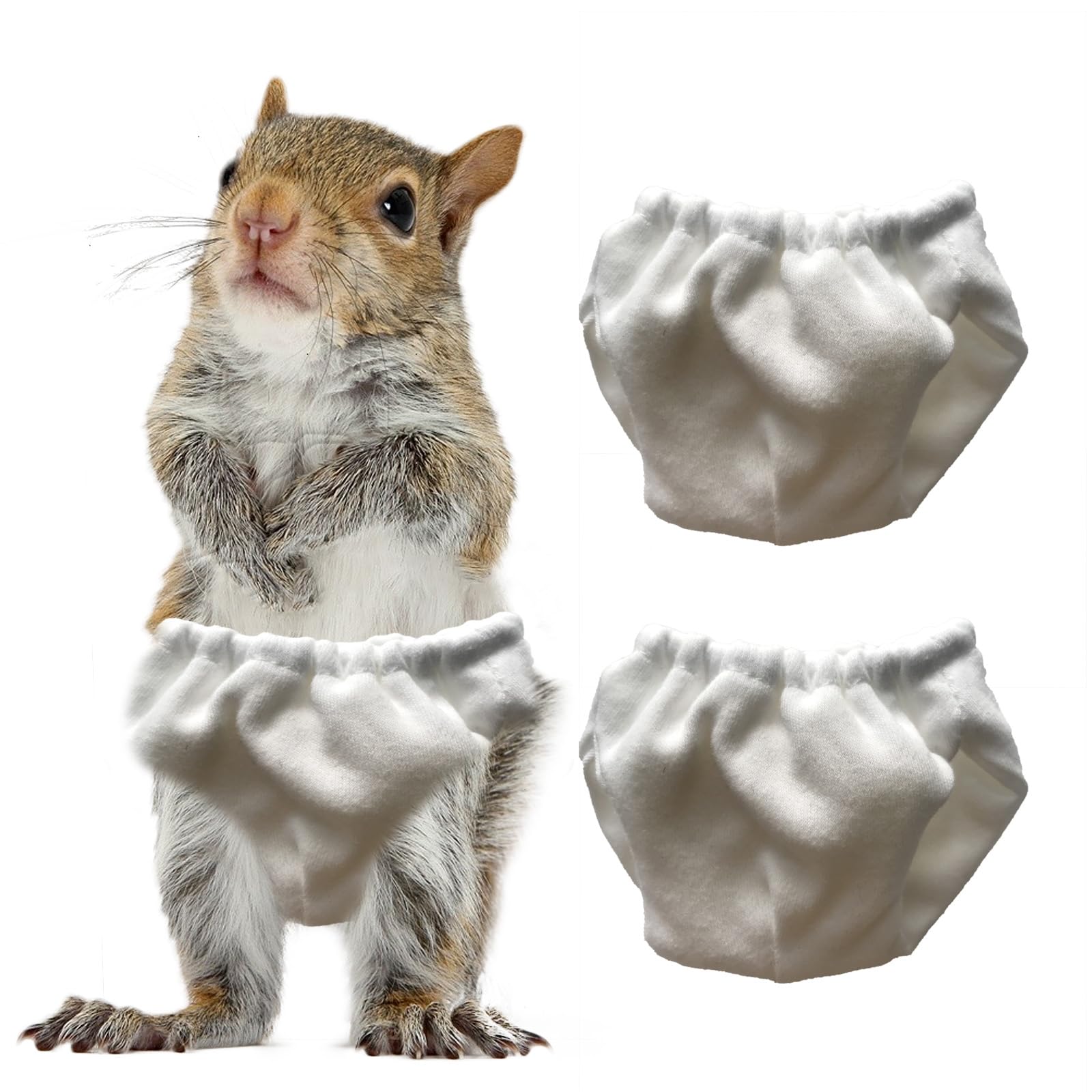 2PCS Small Pet Diapers,Adjustable Sugar Glider Diapers Climbing Diapers,Washable,Specially Designed for Use on Pet Squirrels Small Medium Guinea Pig (grey