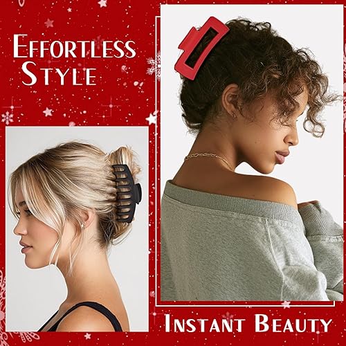 Miniatura 126 de TOCESS Paquete de 8 pinzas grandes para el cabello para mujer, pinzas de garra grandes para cabello fino y rizado, agarre fuerte de los años 90