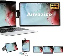 Anvazise Extensor De Monitor De Laptop,14.1 inch Monitor portátil Duas Telas 1920 × 1080 FHD IPS USB C/HDMI portátil, suporte de capa incluído, Plug and Play,para Laptop notebook (14inch)