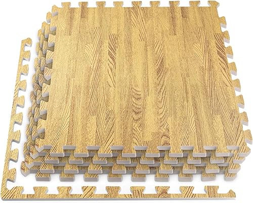 Miniatura 9 de HomeCube USA - Azulejos de espuma de grano de madera entrelazados de 38 pulgadas de grosor para el hogar, oficina, espacio de equipos de