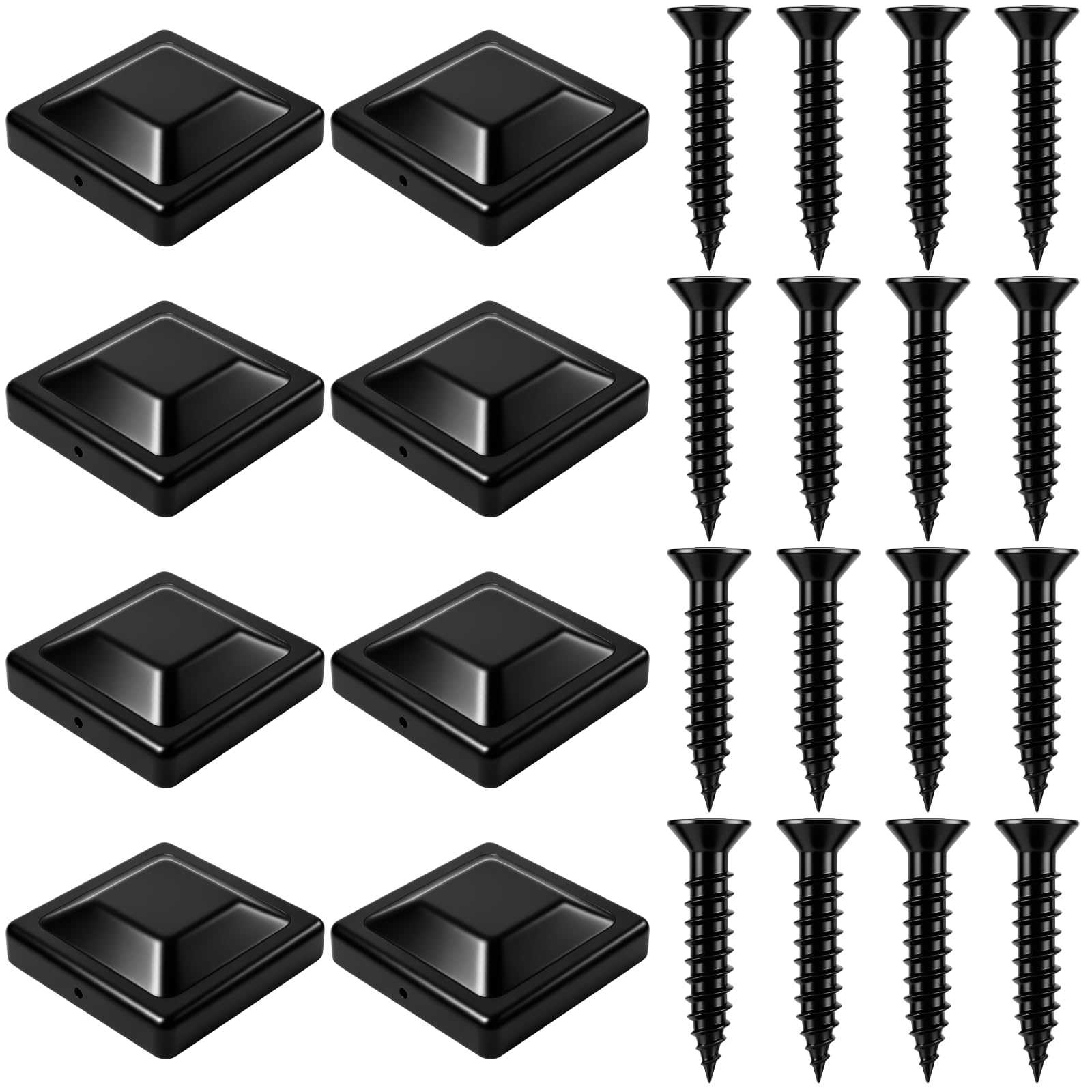 Tapas para postes de 4x4 impermeables en madera de 3.5 pulgadas con tornillos para jardín y patio