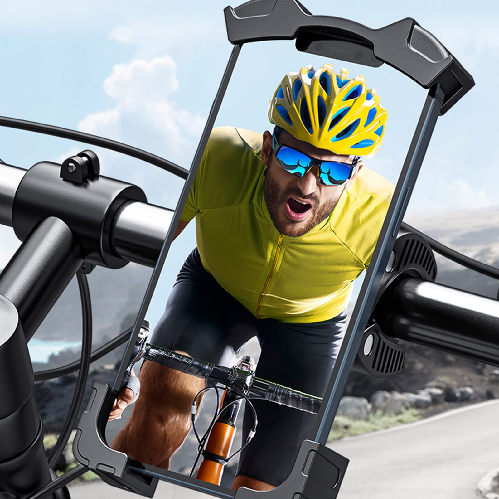 Support de téléphone pour guidon de moto - Pour la plupart des téléphones portables et GPS - Support pour smartphone