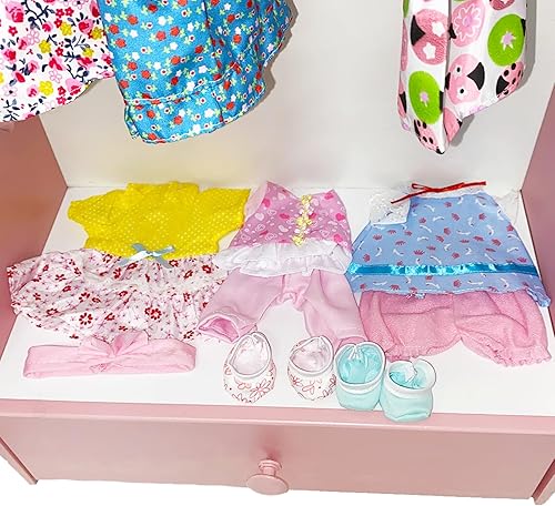 Miniatura 4 de 6 juegos de ropa de muñeca de bebé para muñeca de 10 a 12 pulgadas, ropa de muñeca, vestimenta de vestido, diademas accesorios para muñecas de 10