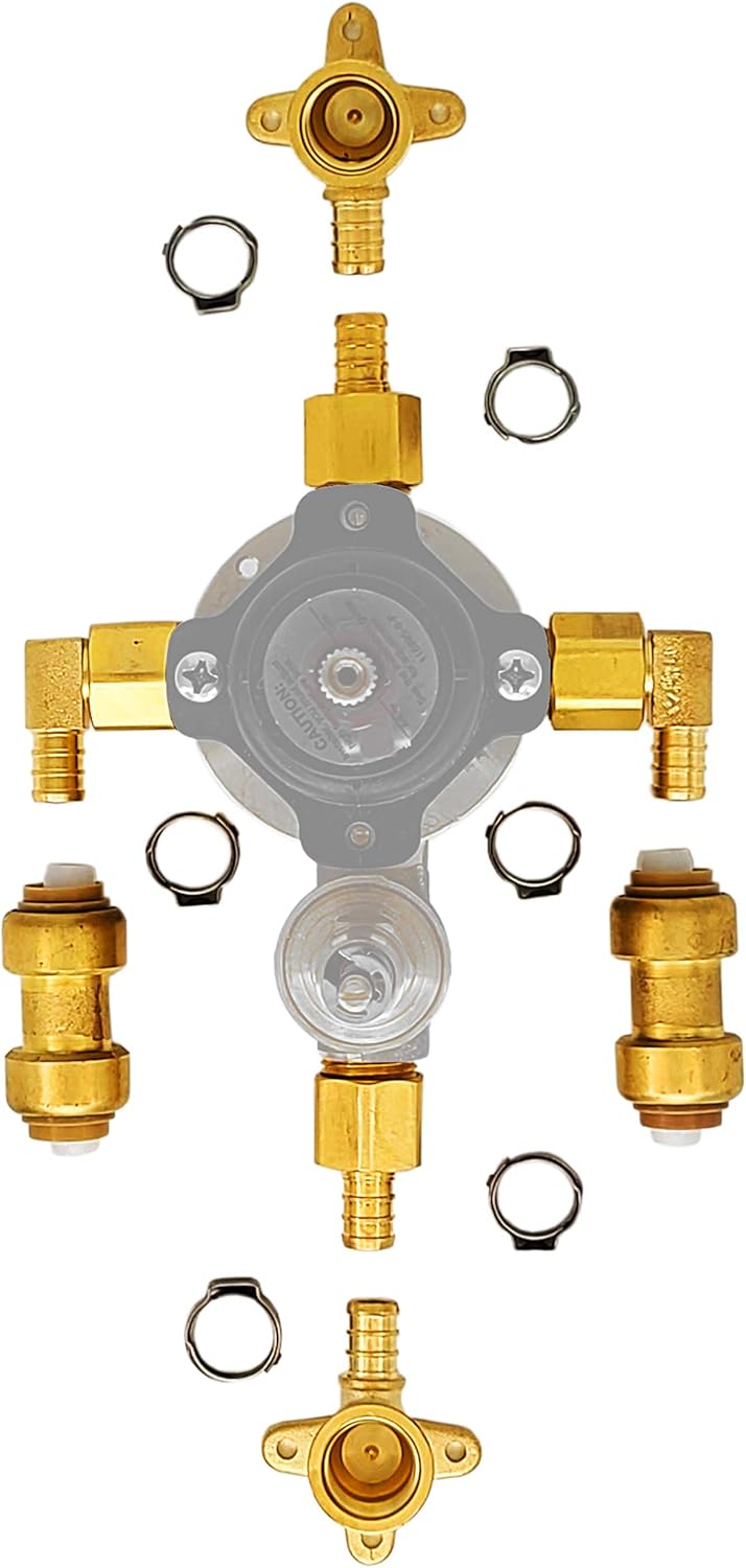 PEX 1/2in NPT Male Valve replacement kit, full pex set, easy to